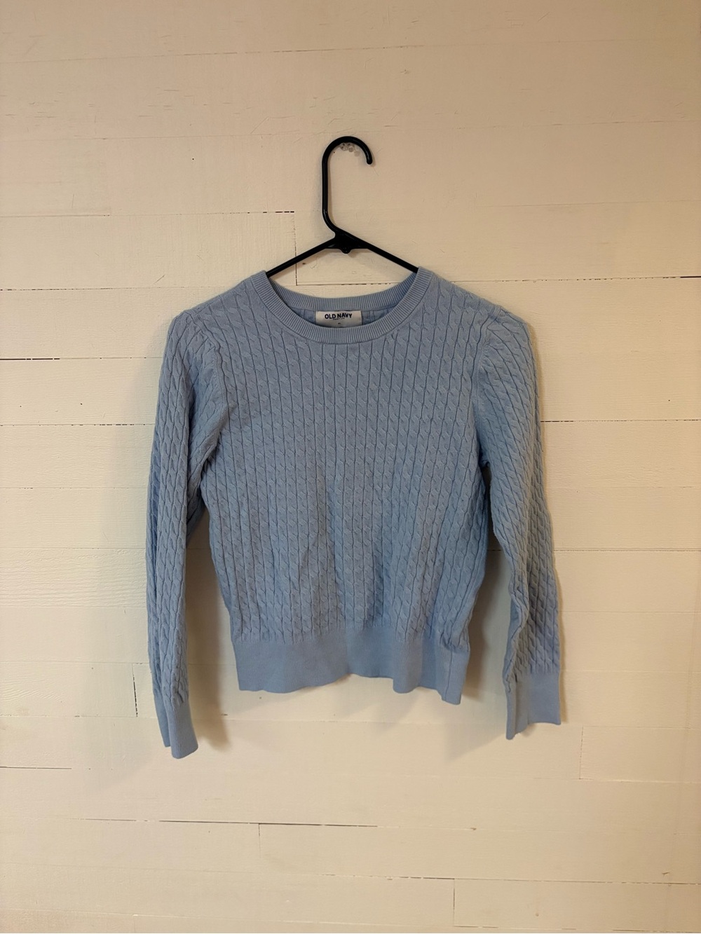 Old Navy Soft Lite Blue Cable Knit Crewneck Sweater Women’s Medium